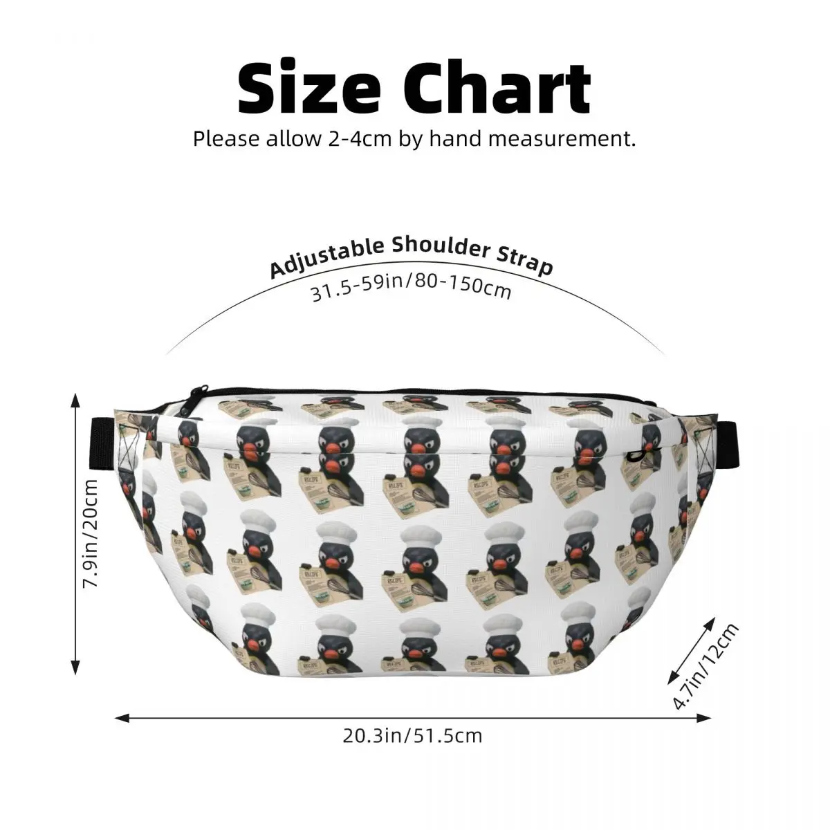 

Сумка-бананка через плечо Chef Pingu для мужчин и женщин, регулируемая поясная сумка для путешествий, бега, хранения денег и телефона, нагрудная сумка