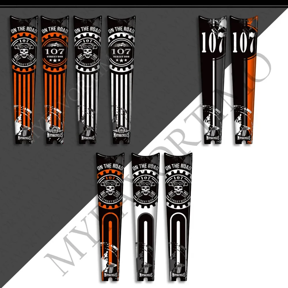 Motorcycle Protection Tank Knee Pad Side Grips Gas Fuel Oil Kit Stickers Decals For Harley Davidson Street Bob FXBB 107 M8