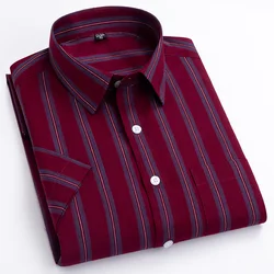 2025 Summer Regular Fit Classic Young Cotton Plaid Short Sleeve Shirts For Men Plus Size England Style Shirts Man's Clothing