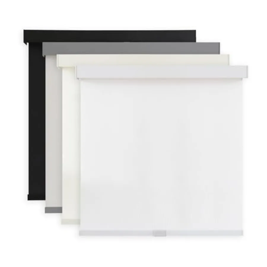 

Light Filtering Roller Shades Cordless Blinds for Windows 1% Openness Free-Stop Shades with Valance Thermal Insulated Fabric UV