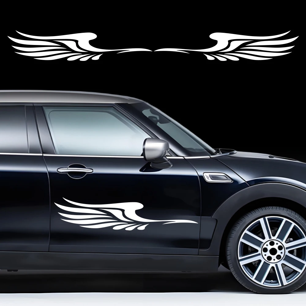 Waterproof Car Sticker For MINI Side Door Angel Wings Decal PVC Vinyl Body Graphic Racing Stripe Auto Exterior Decoration
