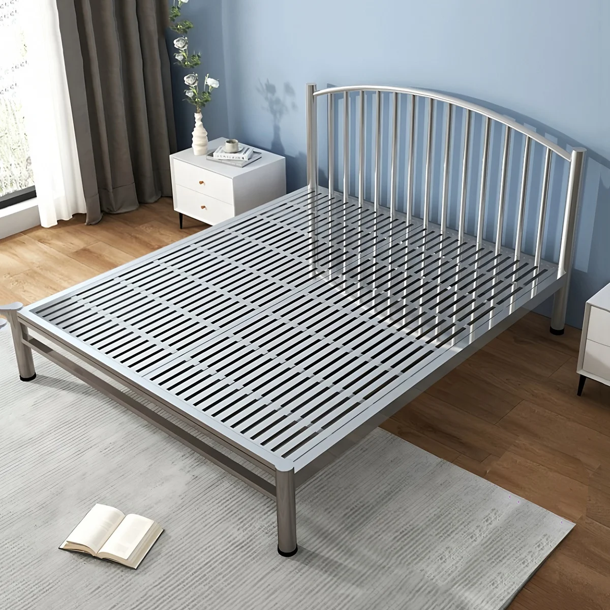 لوح سرير من الخشب الصلب عالي الجودة سميك من الفولاذ المقاوم للصدأ قابل للتعديل سرير مفرد مزدوج حديث للأطفال والكبار للمدرسة