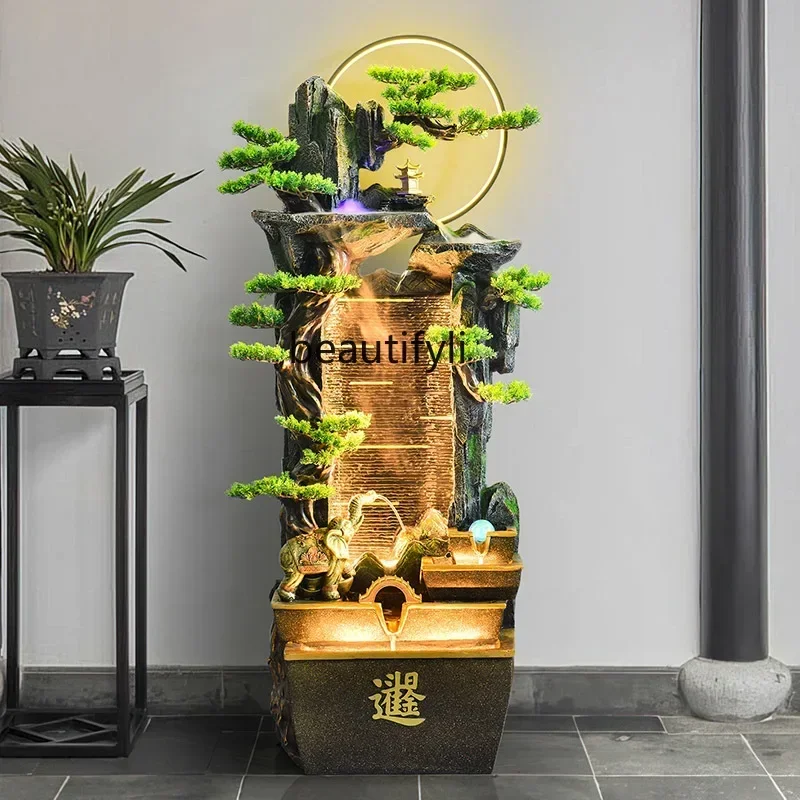

A26 Lucky rockery flowing water ornament circulation fountain living room decoration office water feature landing