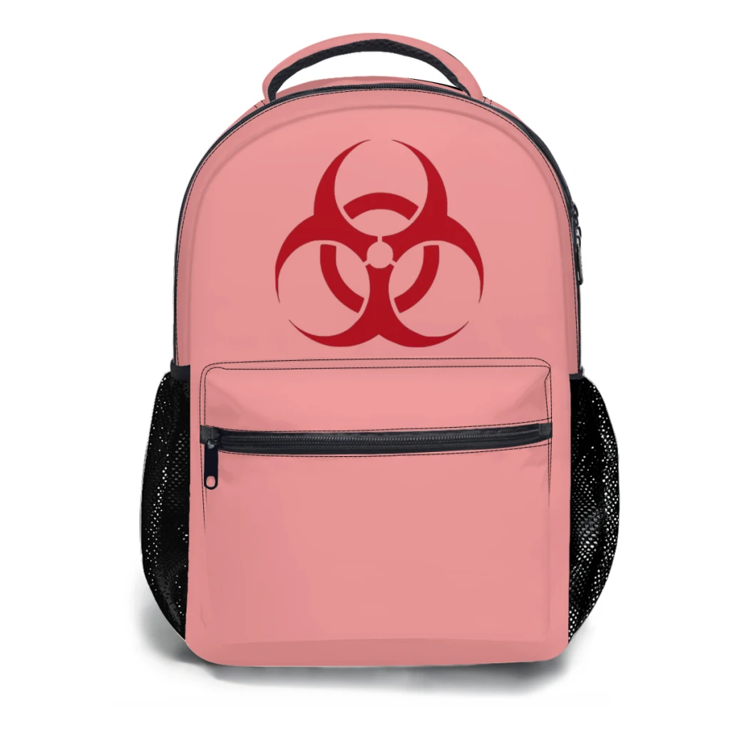 

Red Symbol Biohazard Radioactive Versatile Backpack Large Capacity Waterproof Backpack Washable Computer Bag Unisex