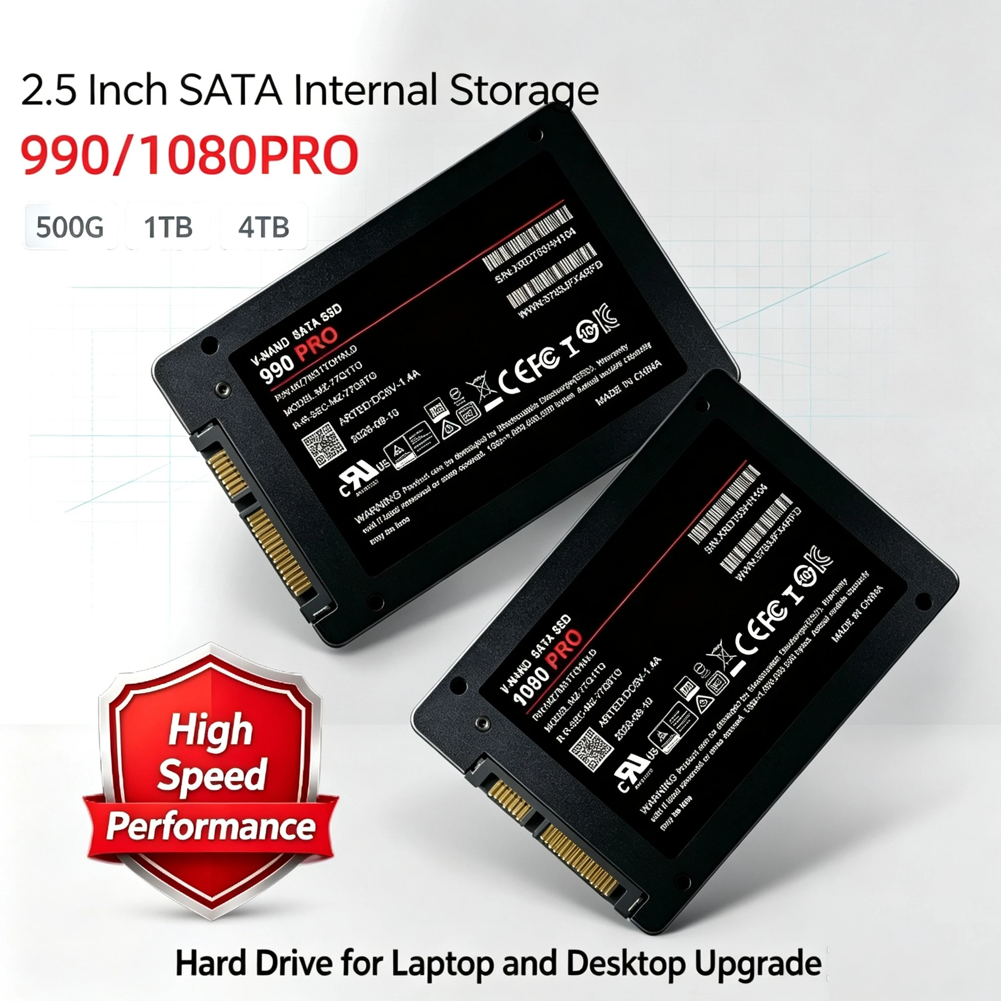 2026 Internal HDD Hard Drive 990/1080 PRO Solid State Disk 4TB 2.5 Inch SSD 500GB 1TB 2TB Sata3 For Laptop Microcomputer Desktop