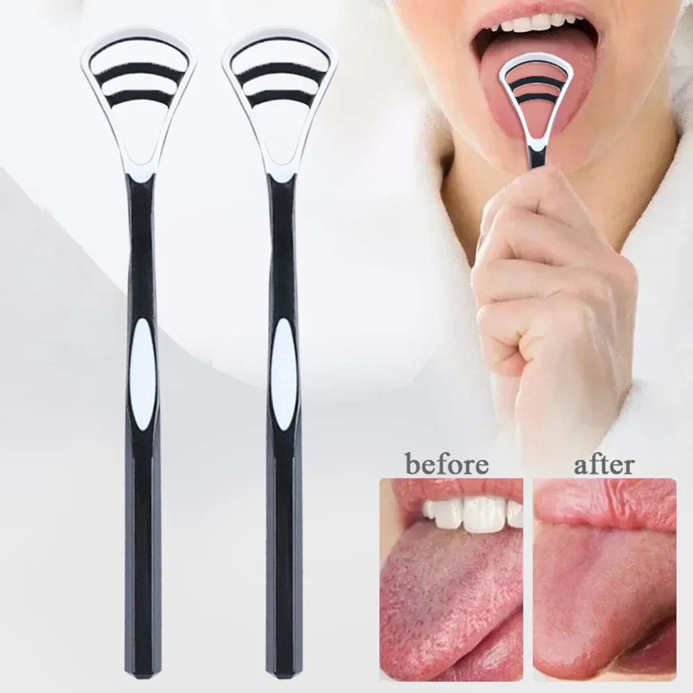 Portable Plastic Tongue Cleaner Oral Care Cleaning Tool Gratte Langue Tounge Scrapper Remove Bad Breath Reusable Oral Scraper