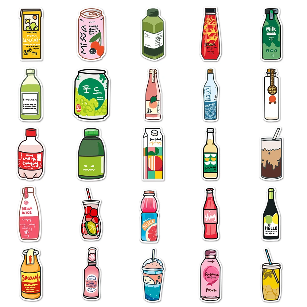 10/30/50 stücke Nette Cartoon Trinken Flasche Aufkleber Kreative Graffiti Aufkleber Spielzeug DIY Schreibwaren Helm Laptop Dekoration Aufkleber Pack