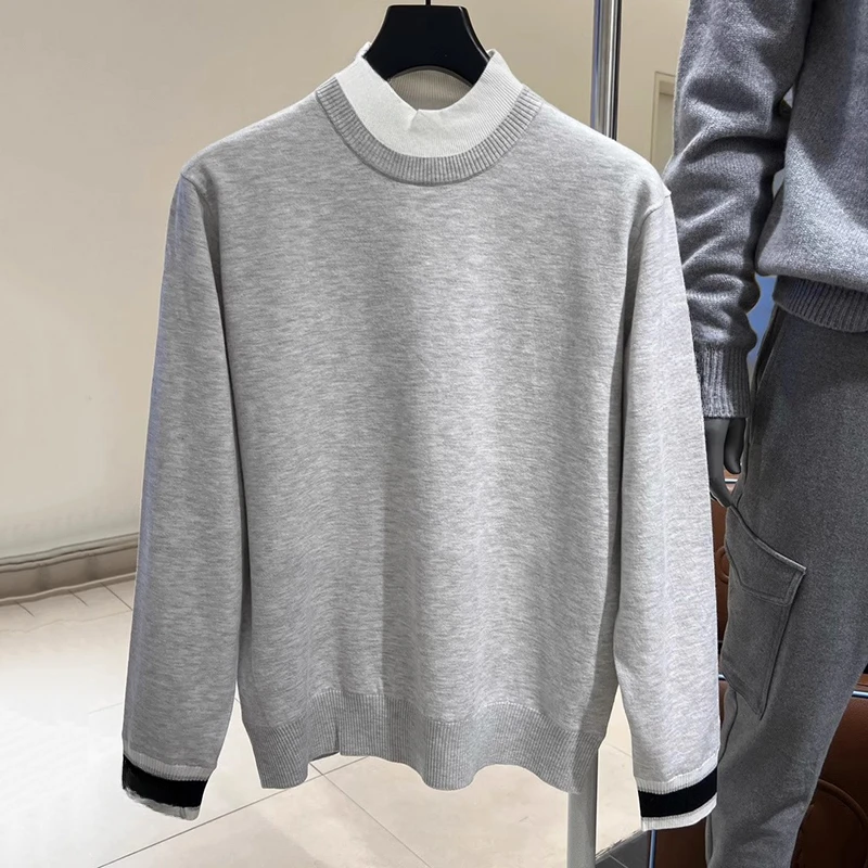 24 Autumn and Winter Men's Golf Clothing Fashionable Windproof Sweater Warm Pullover Versatile Half Turtleneck Top