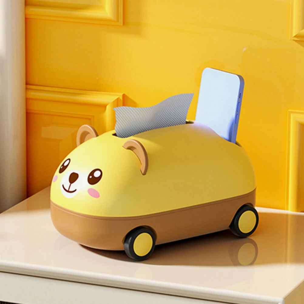 

1pc Cartoon Car Tissue Box Holder Cute Napkin Storage Case For Bedroom Desktop Tissue Organizer Paper Towel Container