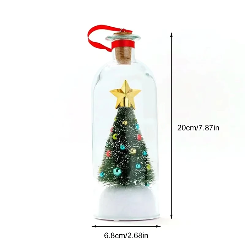 Weihnachtsbaum-Segenflasche Vintage Glas Schneeszene Ornament Kreative Weihnachts-Tischdekoration Festliches Partygeschenk – Detail 1