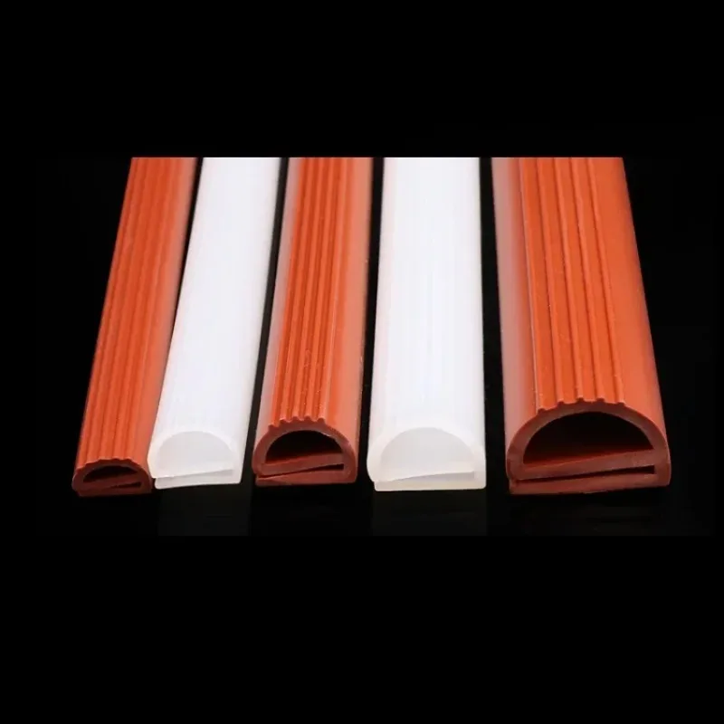 Clearance Sale White/Red Silicone E Shape Strip Rubber Sealing Strip E-shaped E-strip High Temperature Oven Oven Sealing Strip