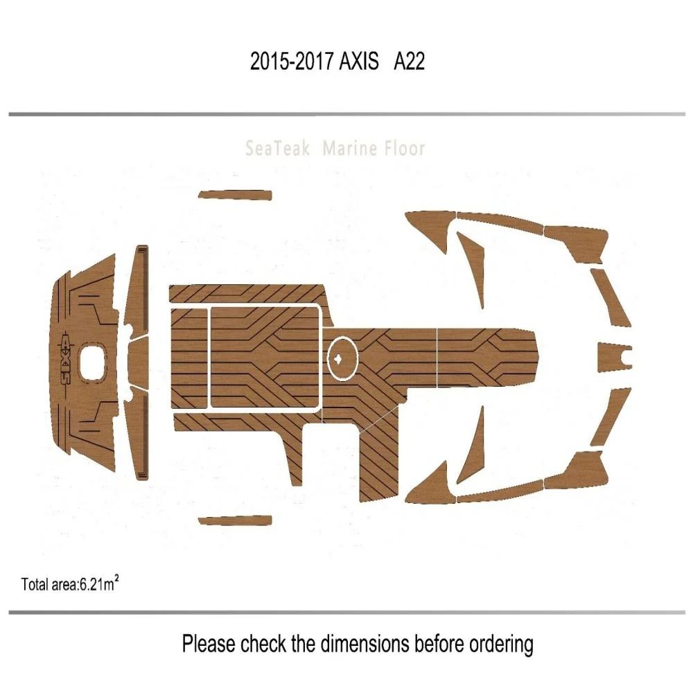 

2015-2017 AXIS A22 Cockpit Swimming platform1/4" 6mm EVA Faux Teak Decking SeaDek MarineMat Gatorstep Style Self Adhesive