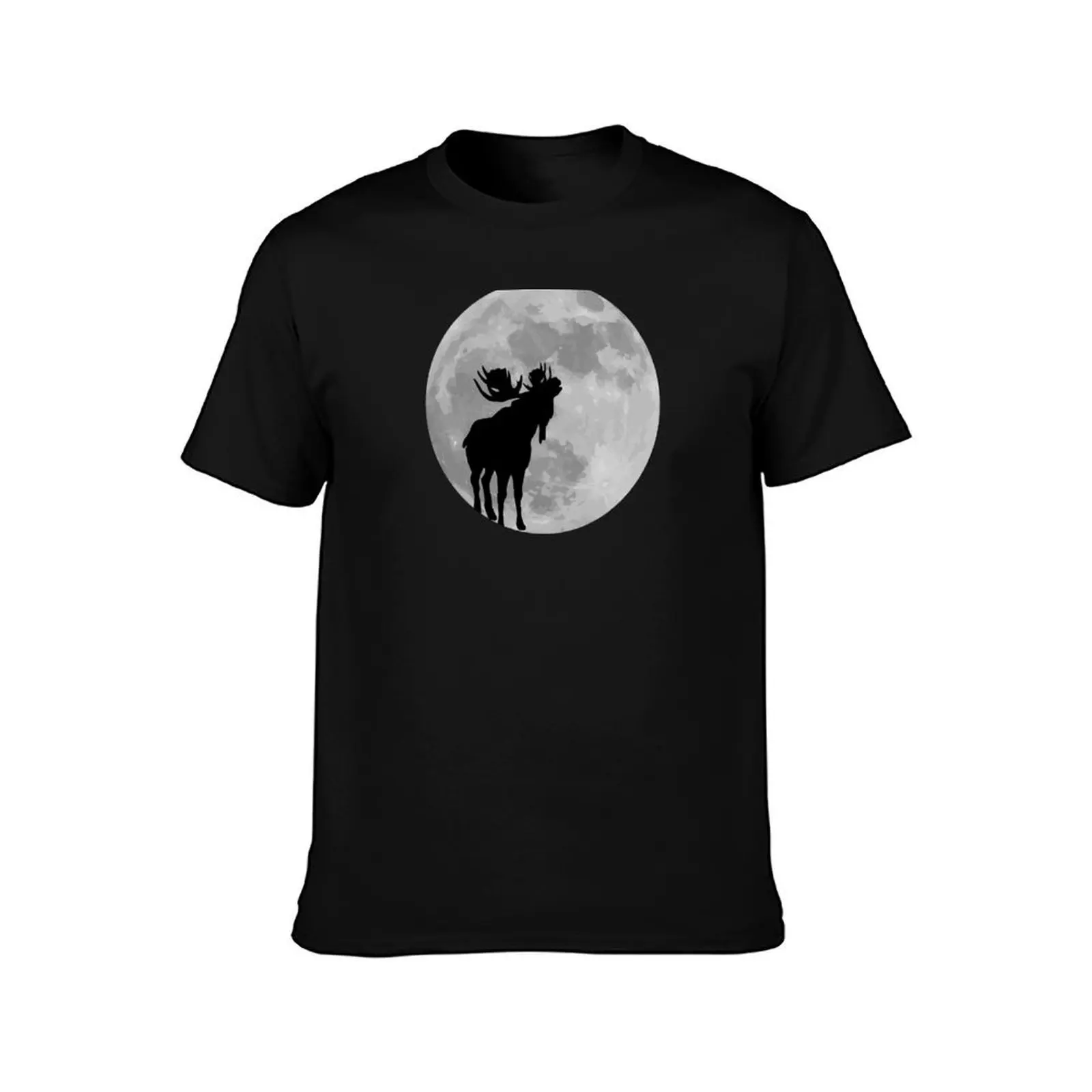 Funny Moose Full Moon Shirt. Halloween Howling Moose T-Shirt t shirts cotton 100% T-Shirt