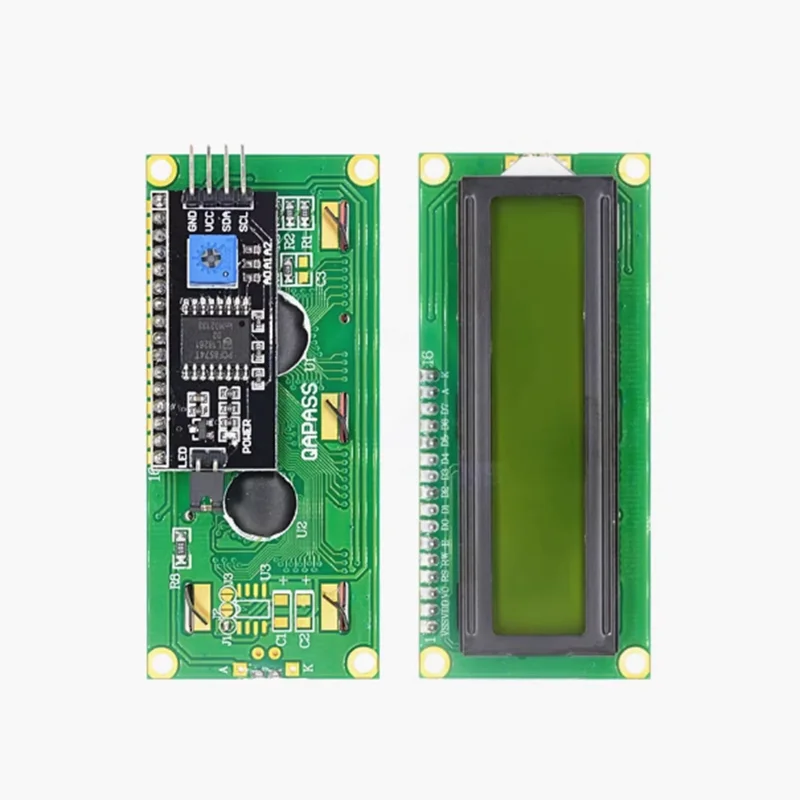 Écran LCD bleu/jaune vert 1602A IIC/I2C, 5V, avec module d'affichage rétro-éclairé, 1 pièce