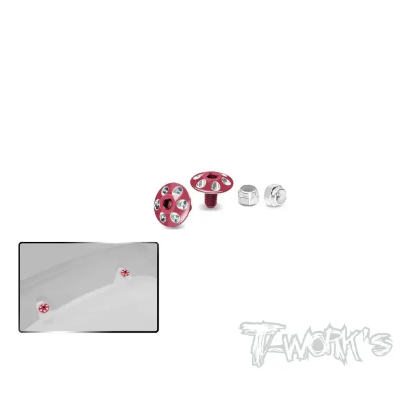 Original T Works TO-335 1/10 Tornillo de arandela de ala de aluminio ligero de 9,5 mm 2 piezas. (5 colores) Herramienta Rc