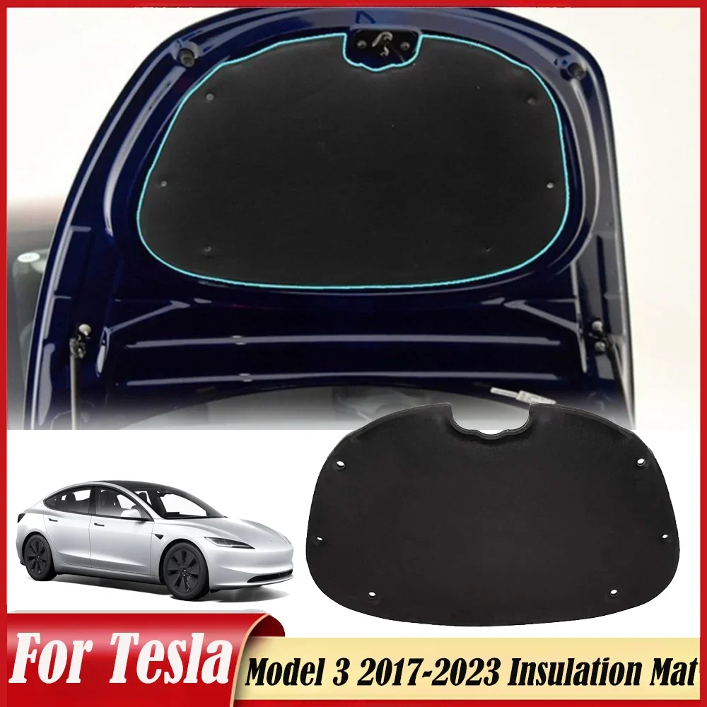 

Для Tesla Model 3 2017-2023 автомобильный капот, изоляционная накладка, звукоизоляционный хлопковый изоляционный коврик, противоударная пластина, комплекты кузова