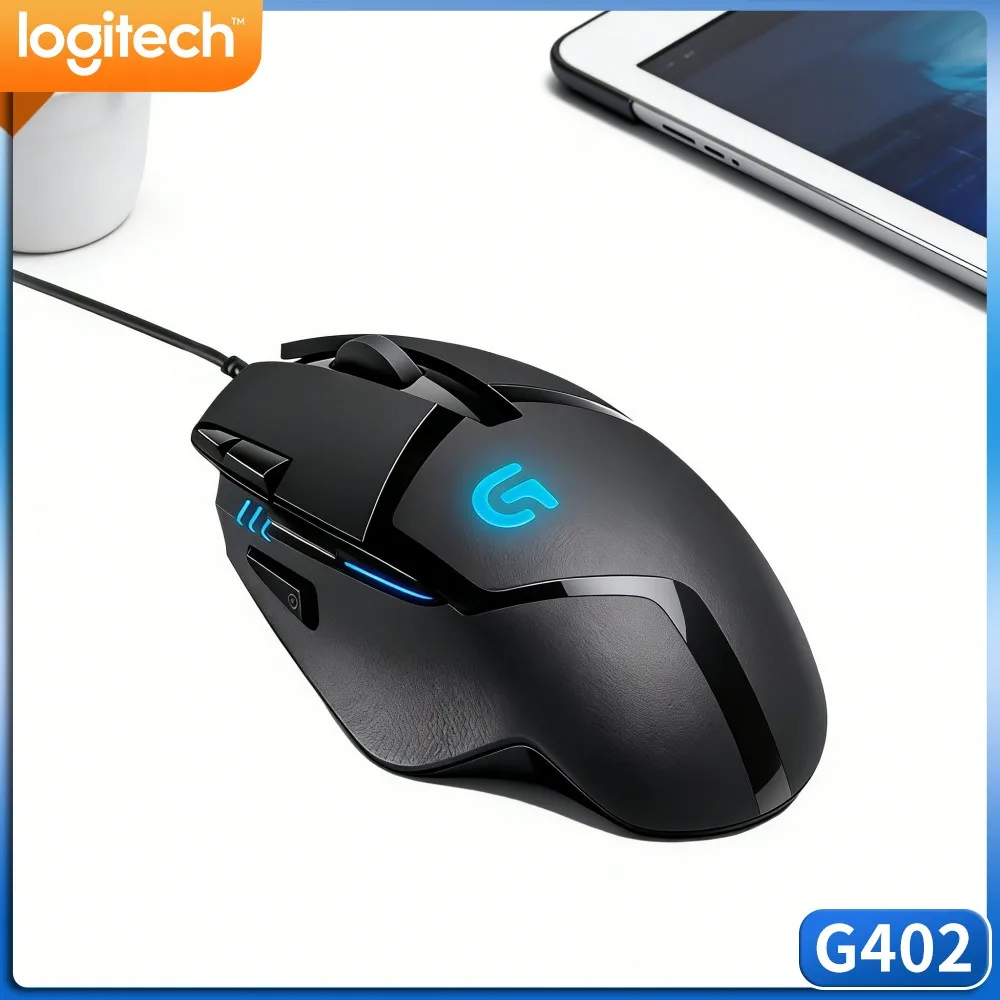 Logitech G402 Hyperion Fury USB Mouse Fusion Engine Tracking Technology Contoured Shell For Entry‑Level Game Hobbyists