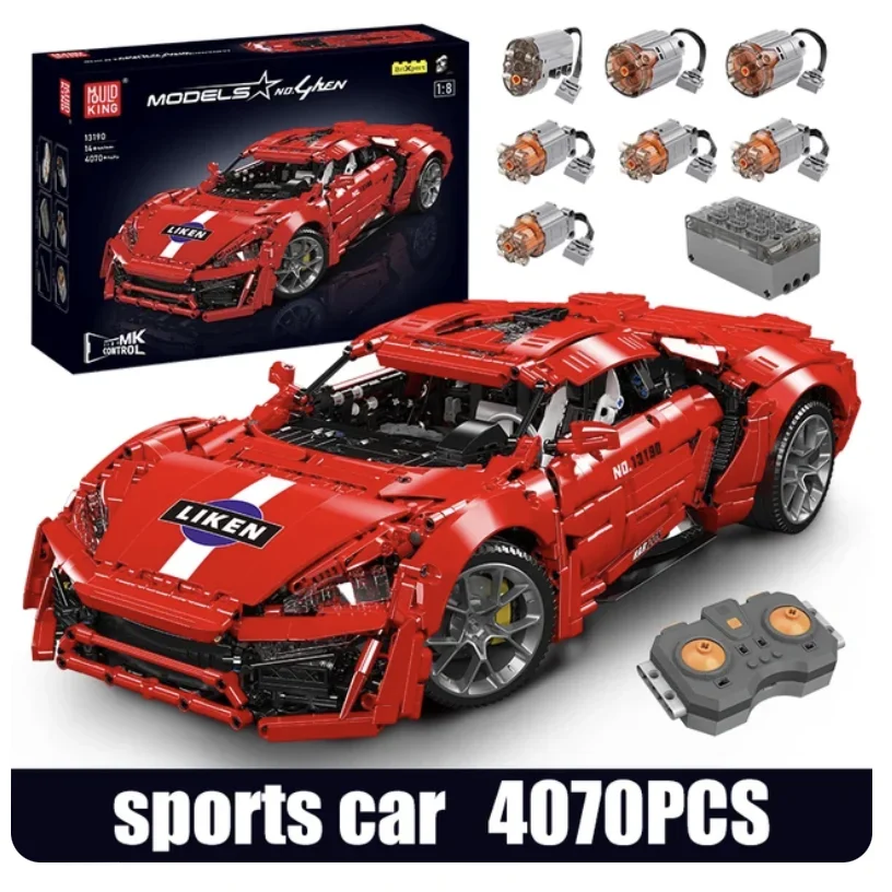 Mould King 13190 Technical RC Lykan Hypersport Racing Car Remote Control Building Block Model Toys for Kids Boys Christmas Gift