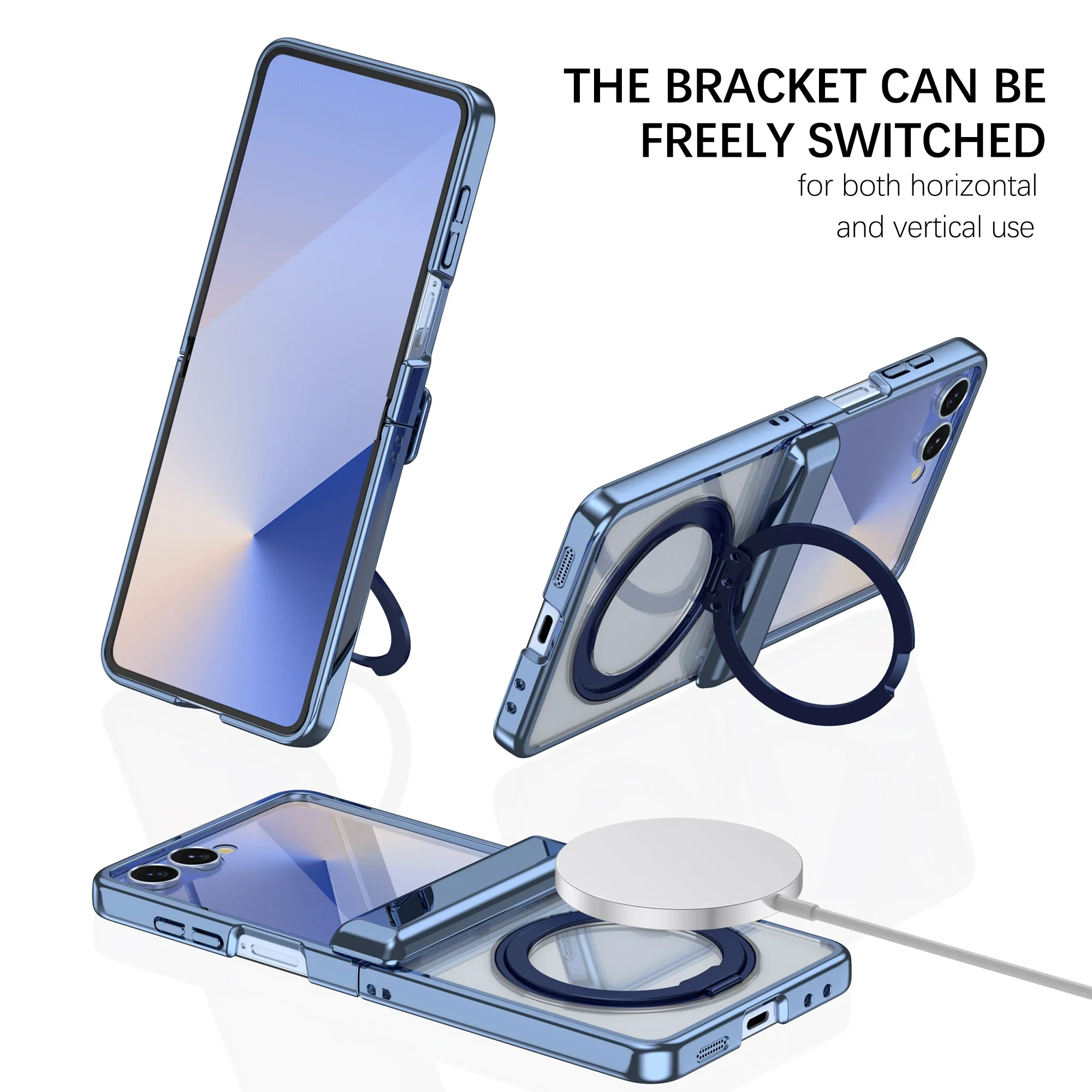 Galvanisierte Magnetische 360° Drehbare Halterung Handyhülle für Samsung Galaxy Z Flip 8 7 6 5 Flip7 Flip6 Scharnier-Schutzabdeckung – Detail 12