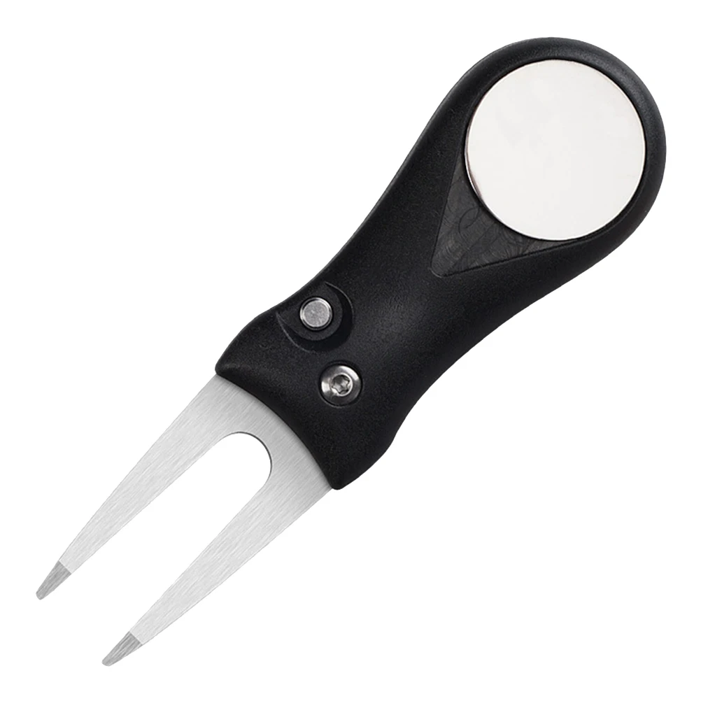 

Stainless Steel Grass Repair Tool Divot Tool Fork ABS Plastic Handle Folding Fork Training Tools (Black)