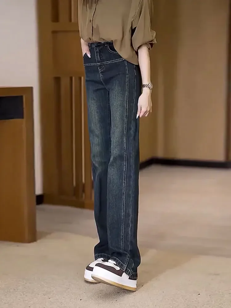 Y2k Jeans große Größe lose schmale Version gerades Bein Frauen Jeans neue Birnen form hohe Taille abnehmen elastische Frauen hose