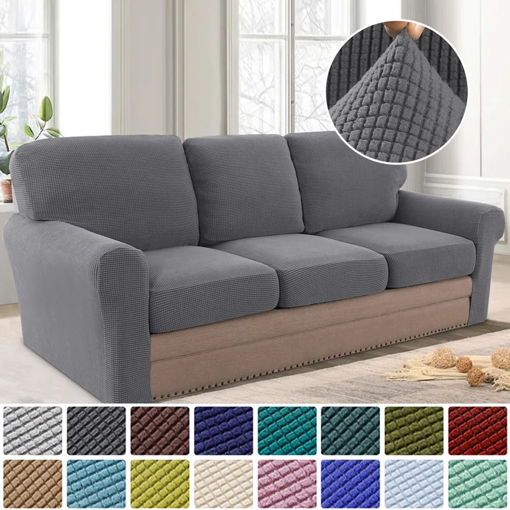 New Trend Multi-Pieces Sofa Seat Covers Stretch Couch Covers Replacement Form Fitted Seats and Back Cushions Covers Protector