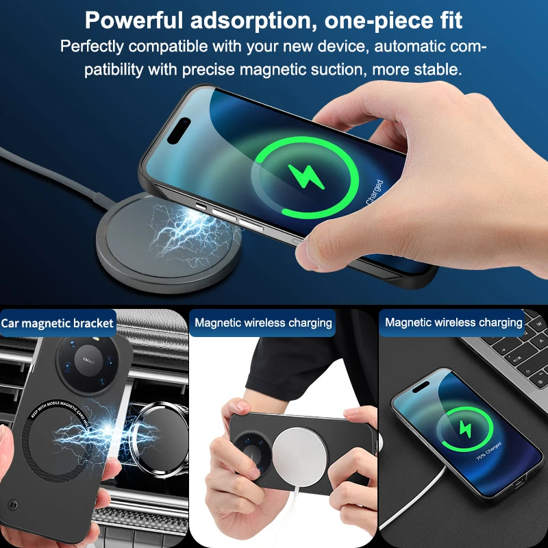 For Huawei Mate 80 Pro Max Frameless Magnetic for Magsafe Hard PC Phone Case for Mate80 Wireless Charging Matte Cover Ultra Thin