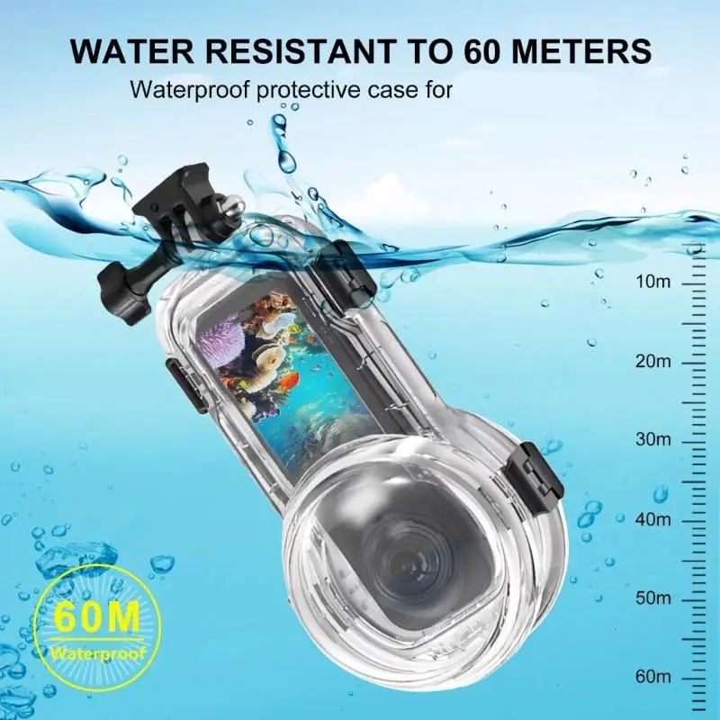 

Transparently Diving Housing For 360 Action Cameras With 98% Light Transmittance Lens Waterproof 24BB