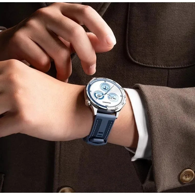 22mm Composite Silicone Strap For Huawei Watch GT4/5 46mm Official Nylon Braided Bracelet Band Huawei Watch 4/GT5-4-3-2 Pro Belt