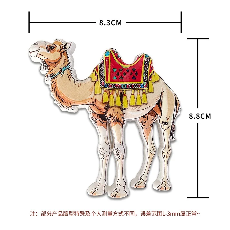3D Resin Camel Fridge Magnet Hand-painted Desert Camel Travel Souvenir Home Kitchen Decoration Gift