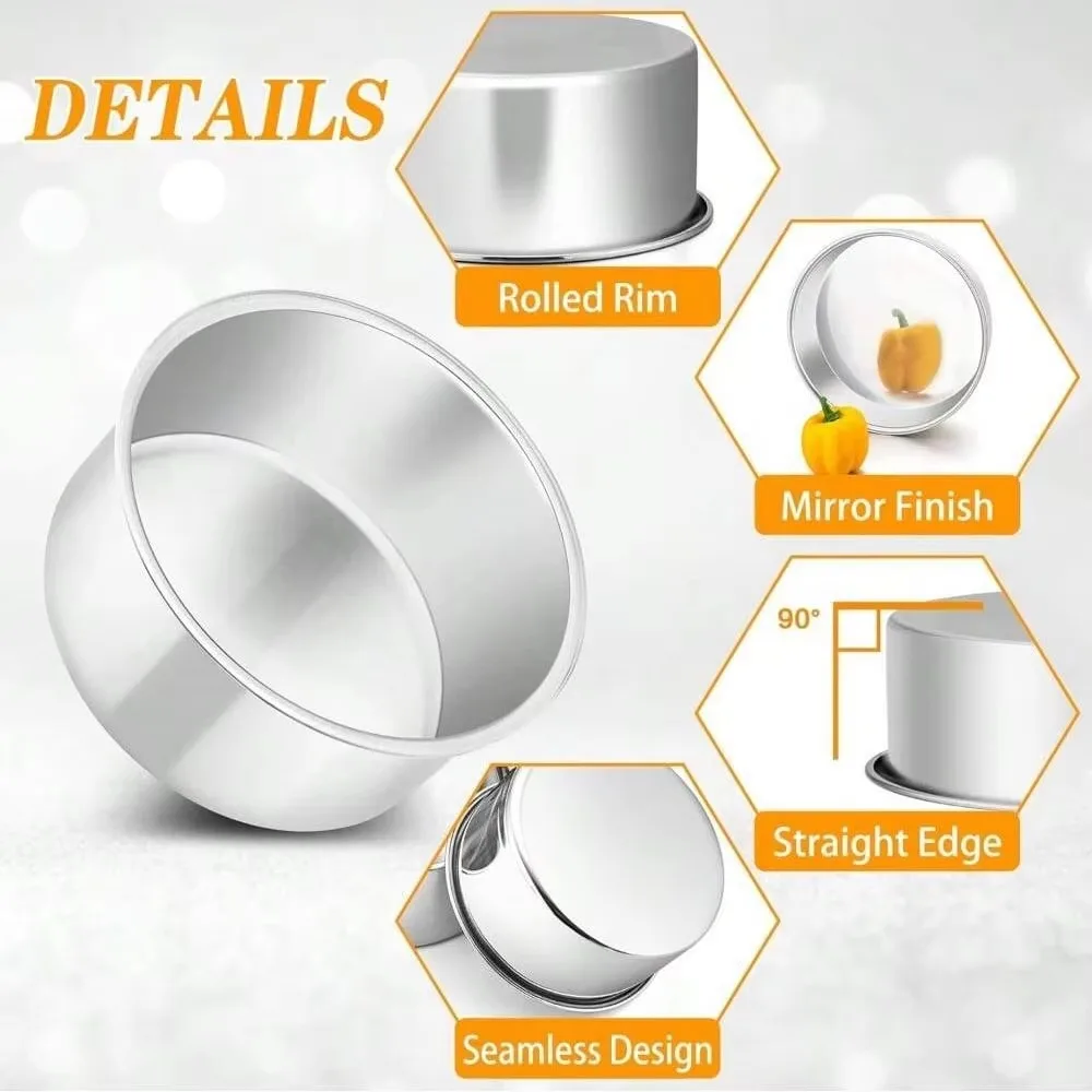6/8/10/12inch Solid  Bottom Aluminum Chiffon Cake Mold Nonstick  Cake Pan DIY Round Cake Mold Pan Bakeware Tools