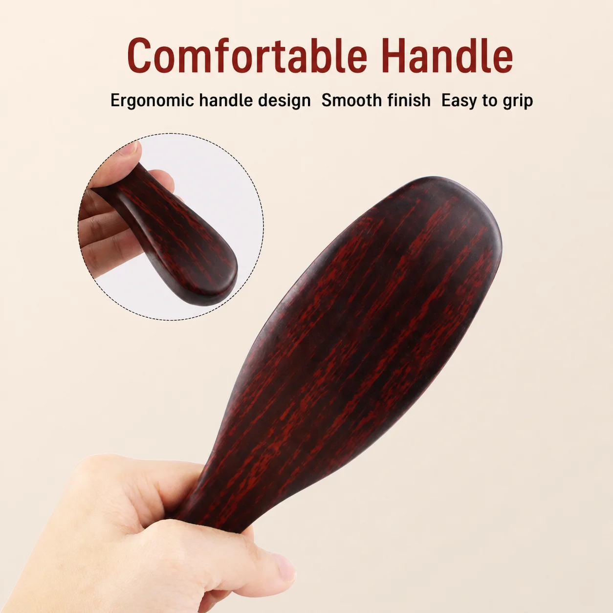 Natural Wooden Handle Brush Curved Men'S Beard Grooming Tool Nylon Blend Beard Brush  Beard And Hair Styling Brush