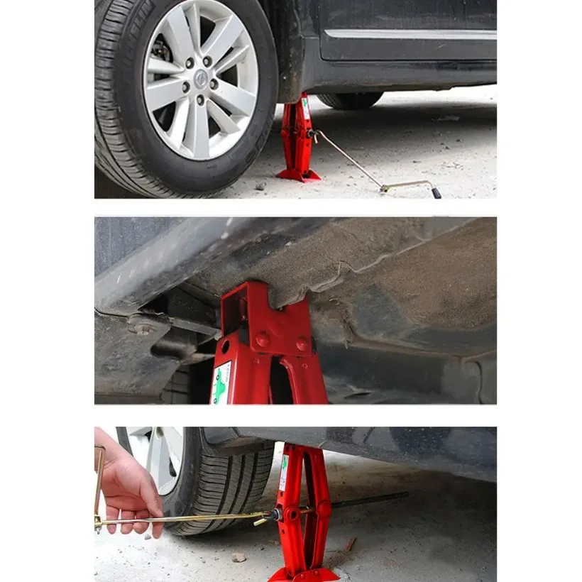 Lift Height 90-385mm Foldable Scissor Car jack 2T Heavy Duty Quick Lift Manual Car jack Repair Shop Equipment For Car Van Tyre