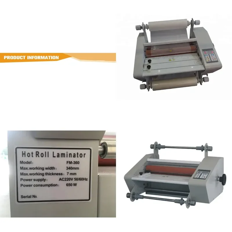 for FM-360 Double Side Cold Hot Roll Heating Lamination Machine A4 A3 Photo Document Pouching Binder Office School Supply