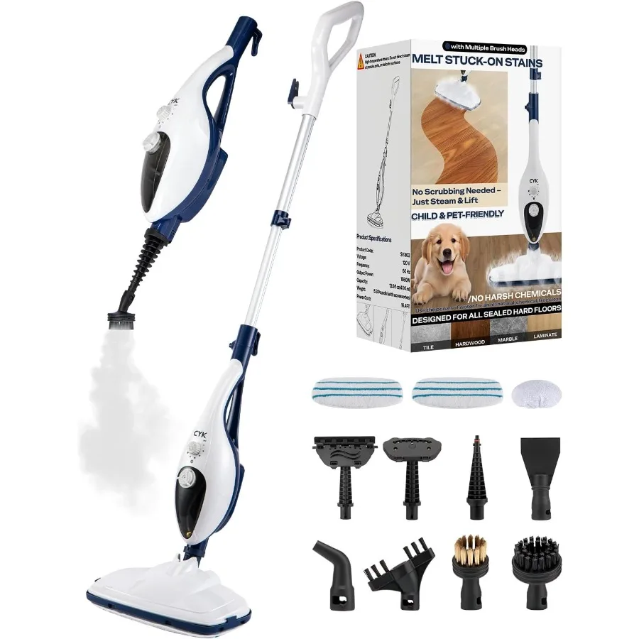 12 in 1 Handheld Steam Cleaner for Home Use with Powerful Steam Disinfection and Deep Cleaning Capability Ideal for Hardwood Fl