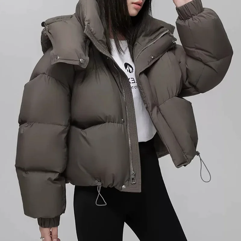 Women's Autumn Winter Tops Jacket Down Coat Duck Short Zipper Personalized Vintage Simple Comfortable Soft Niche New Versatile
