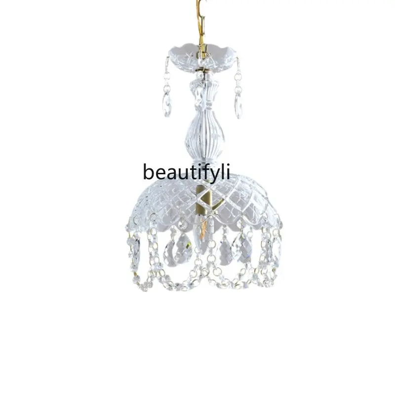 zq Hallway Corridor Crystal Glass Lamp Bedroom Bedside French Entry Lux Bay Window Balcony Small Droplight