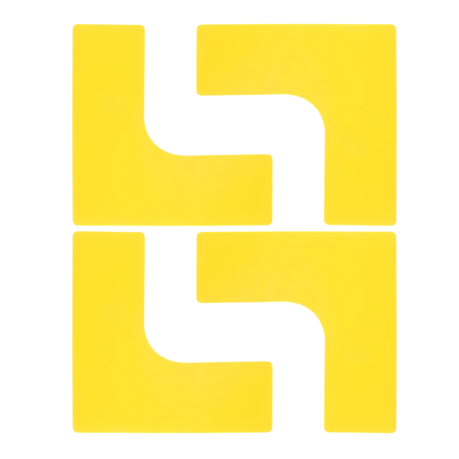 

4pcs Basketball Court Logo Mats Floor Marking Pads Right Angle Yellow Carpet Tennis Training Spot Markers Sports Supplies