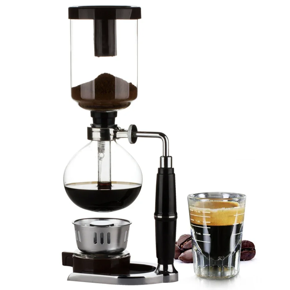 Japanese Style Glass Siphon Coffee Maker Tea Pot Vacuum Coffeemaker - Filter 3 cups Home Brewing Machine