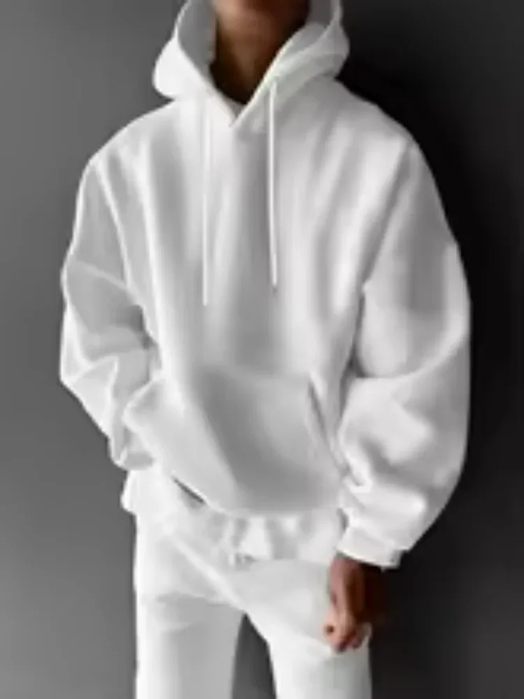 Simple Autumn and Winter Solid Color Hooded Sweatshirt, Outdoor Pullover, Fashionable and Suitable for Both Men and Women