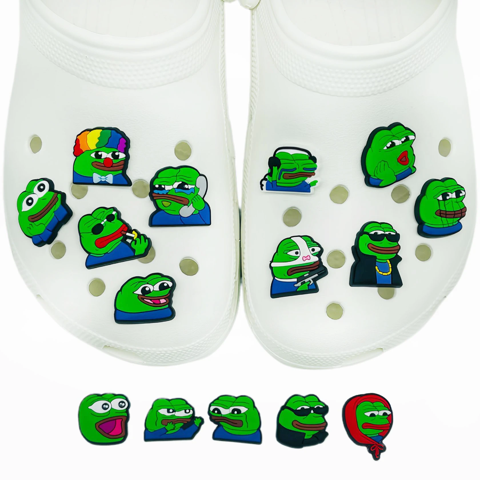 Funny Sad Frog Shoe Charms Pin Hot Sales for Croc Accessories Shoe Decoration Adult Christmas Party Gifts