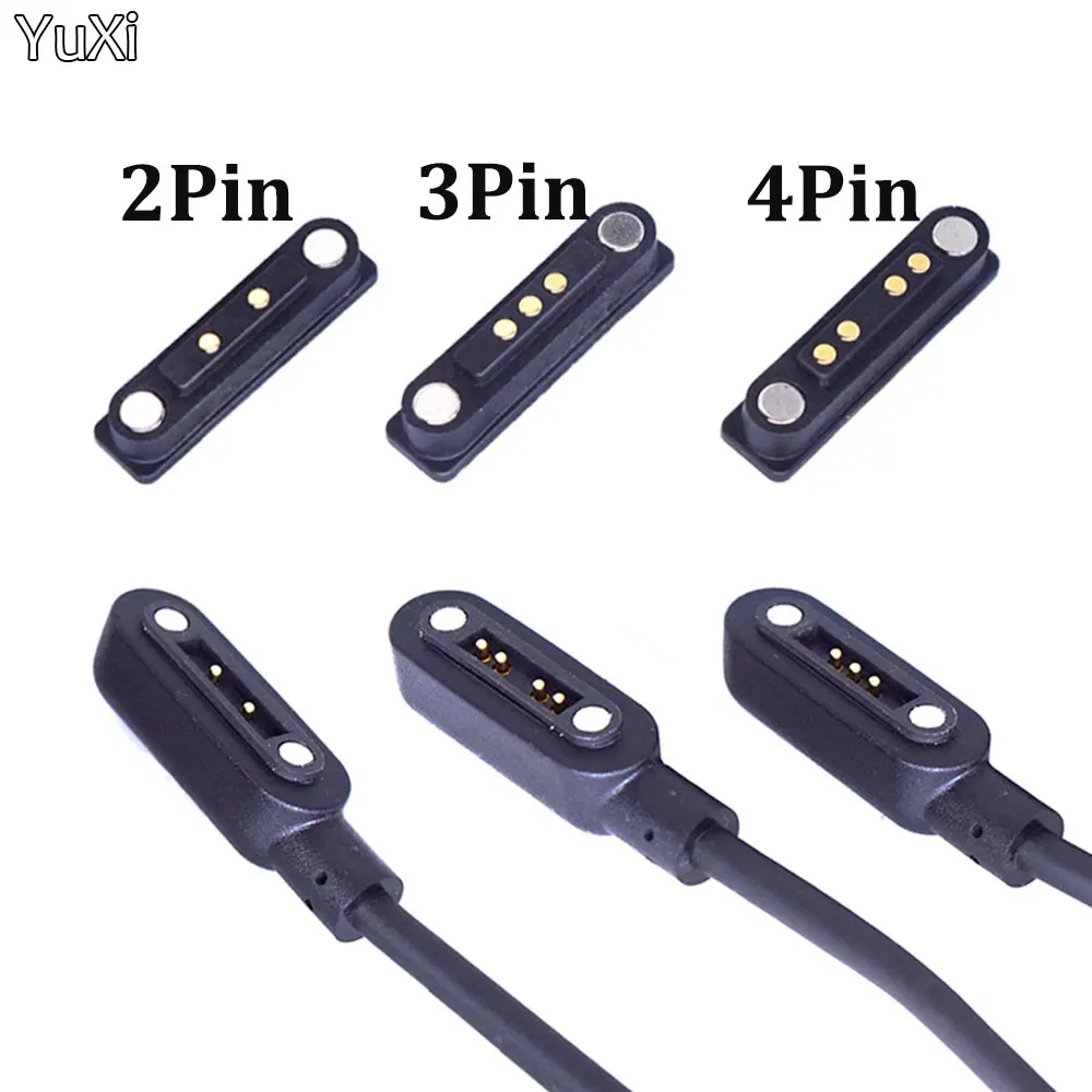 

YUXI 1Pcs Magnetic USB Charging Data Cable Male Female Pogo Pin Connector Power Port 2/3/4Pin Magnets Contact Pad PCB Socket