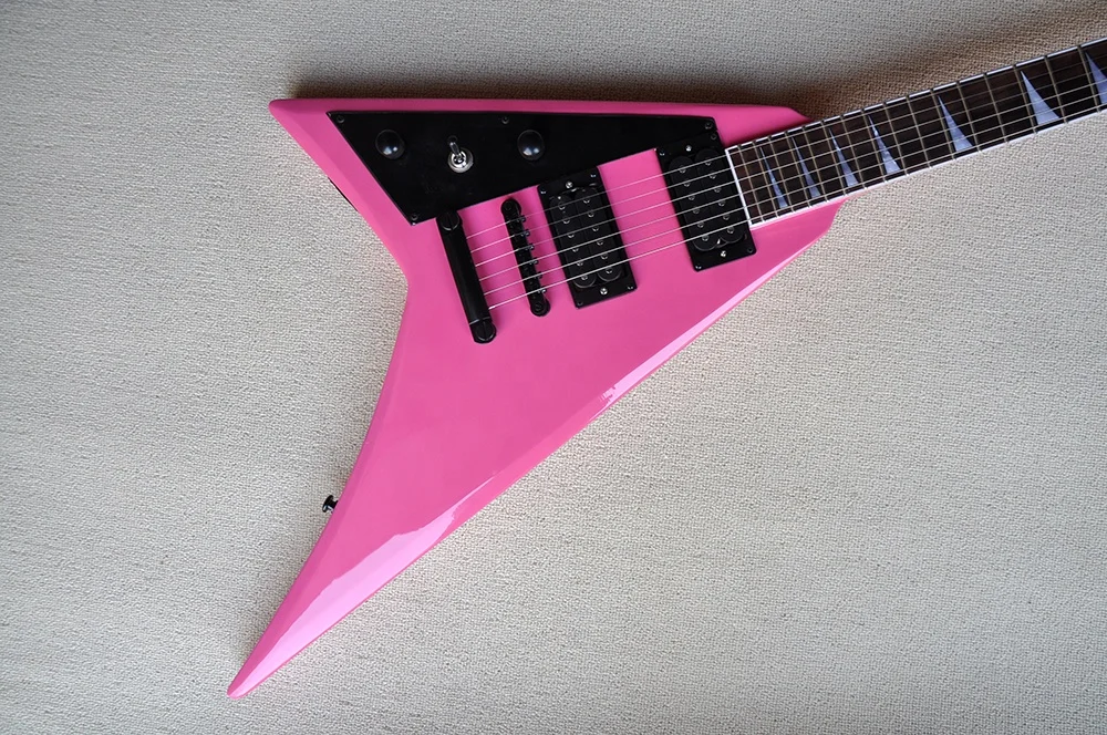 Left Handed Pink Body Electric Guitar with Rosewood Fingerboard,Chrome Hardware,Provide customized services