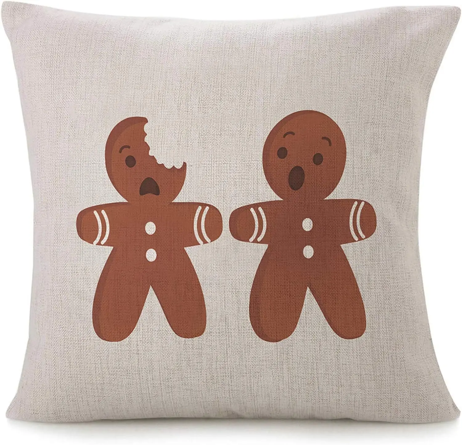 

1pc Throw Pillow Covers For Couch Funny Gingerbread Men Christmas Decorative Square Bed Sofa Pillows Case 18X18 Inch