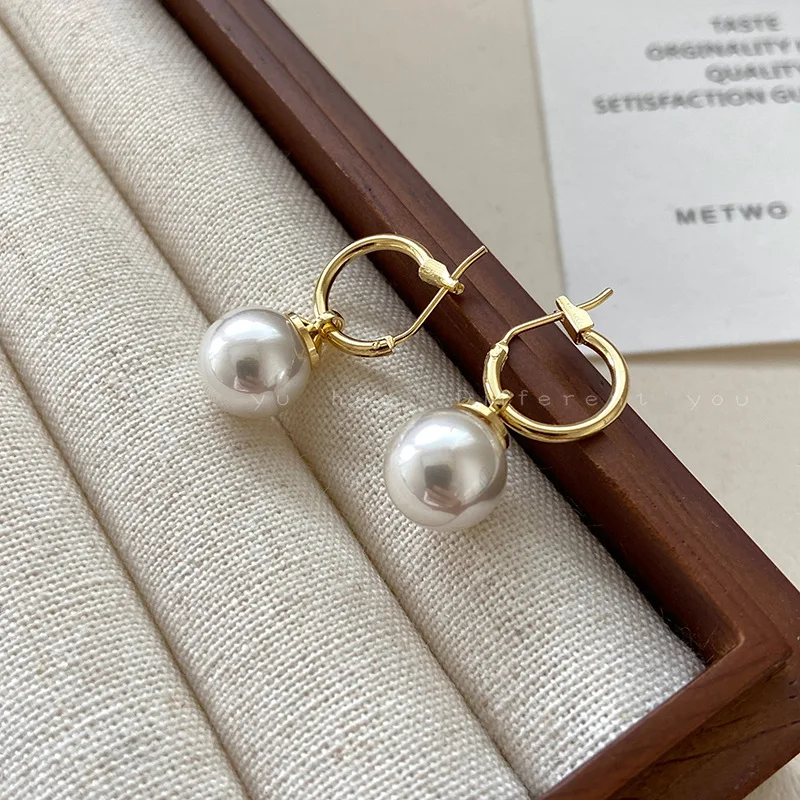 2023 Pearl Earrings Genuine Natural Freshwater Pearl 925 Sterling Silver Earrings Pearl Jewelry For Wemon Wedding Gift