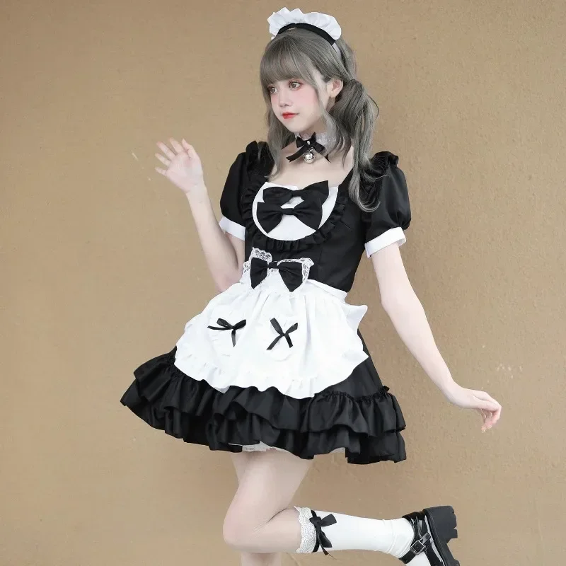 Halloween Party Cosplay Anime Kawaii odzież seksowna Lolita różowa pokojówka sukienka japońskie słodkie kobiety Kawaii sukienka kostium do odgrywania ról