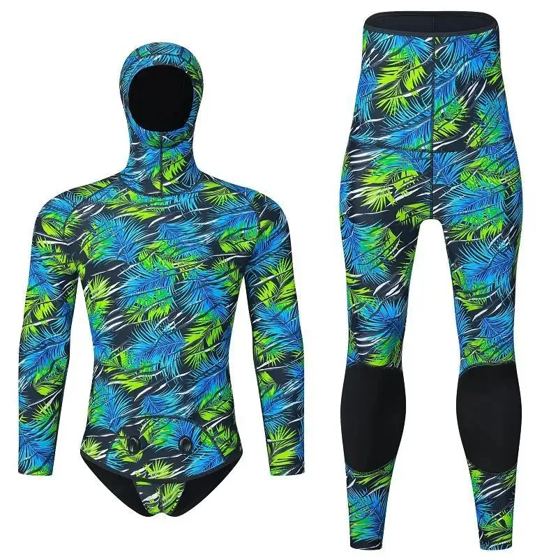 3mm Split Diving Suit Deep Snorkeling Swimming Long Sleeved Cold Resistant and Warm Elastic Surfing Fishing and Hunting Suit