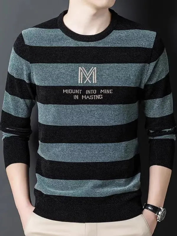 

Весенне-осенний тонкий круглый мужской вязаный свитер Ne, базовый слой, однотонная универсальная футболка, мягкая и удобная универсальная футболка...