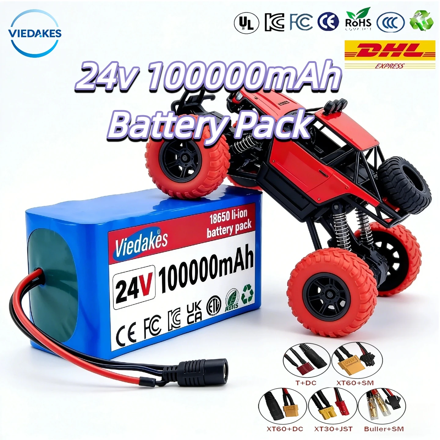 

High Capacity 7S3P 24V 100Ah Lithium Battery 18650 for 24V-29.4V Electric Scooter Equipment