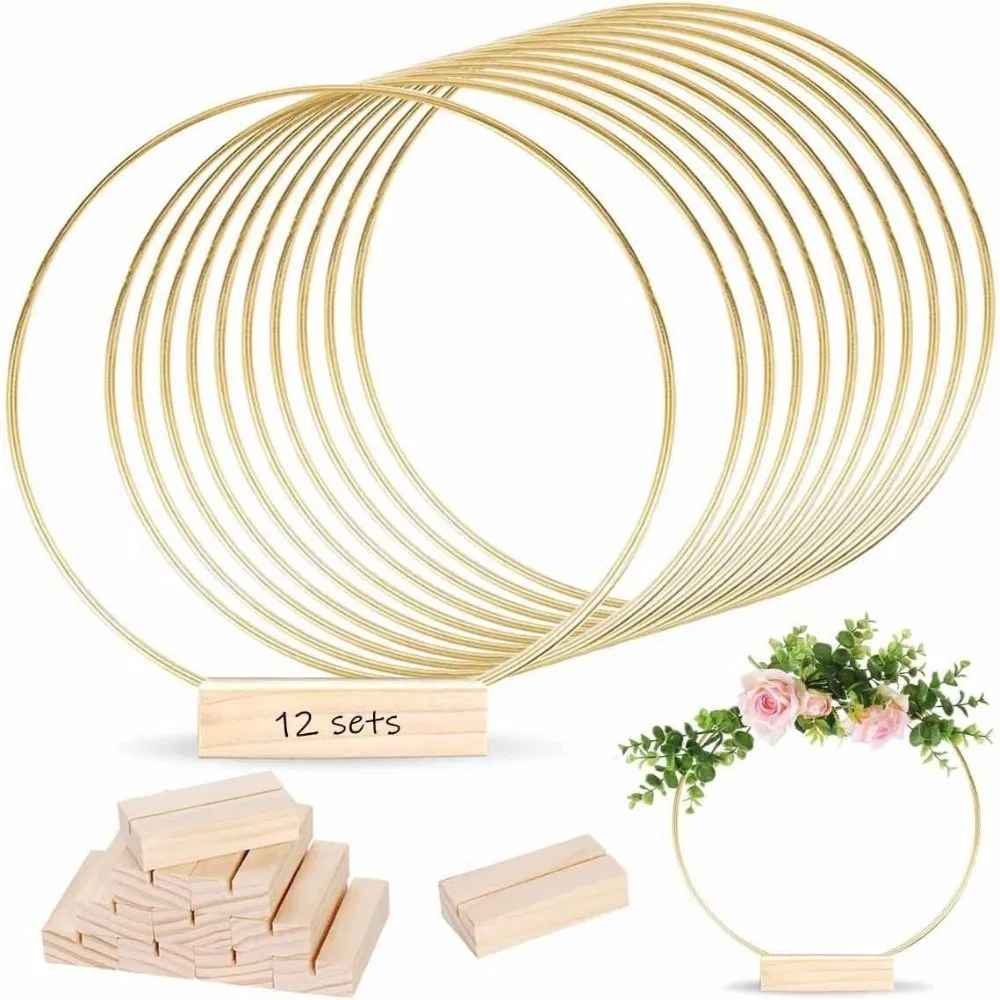 

Wooden Base Wreath Iron Ring Gold Metal 30cm Size Floral Hoop Centerpiece Golden Metal Iron Hoops Gold Circle Centerpieces